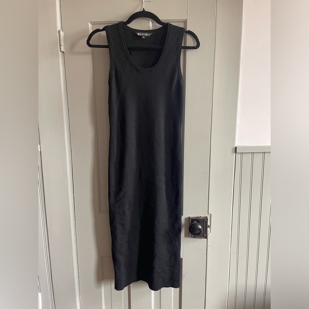 Athleta Black Sleeveless Midi Tank Dress